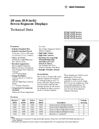 Datasheet HDSP-8603 manufacturer Agilent